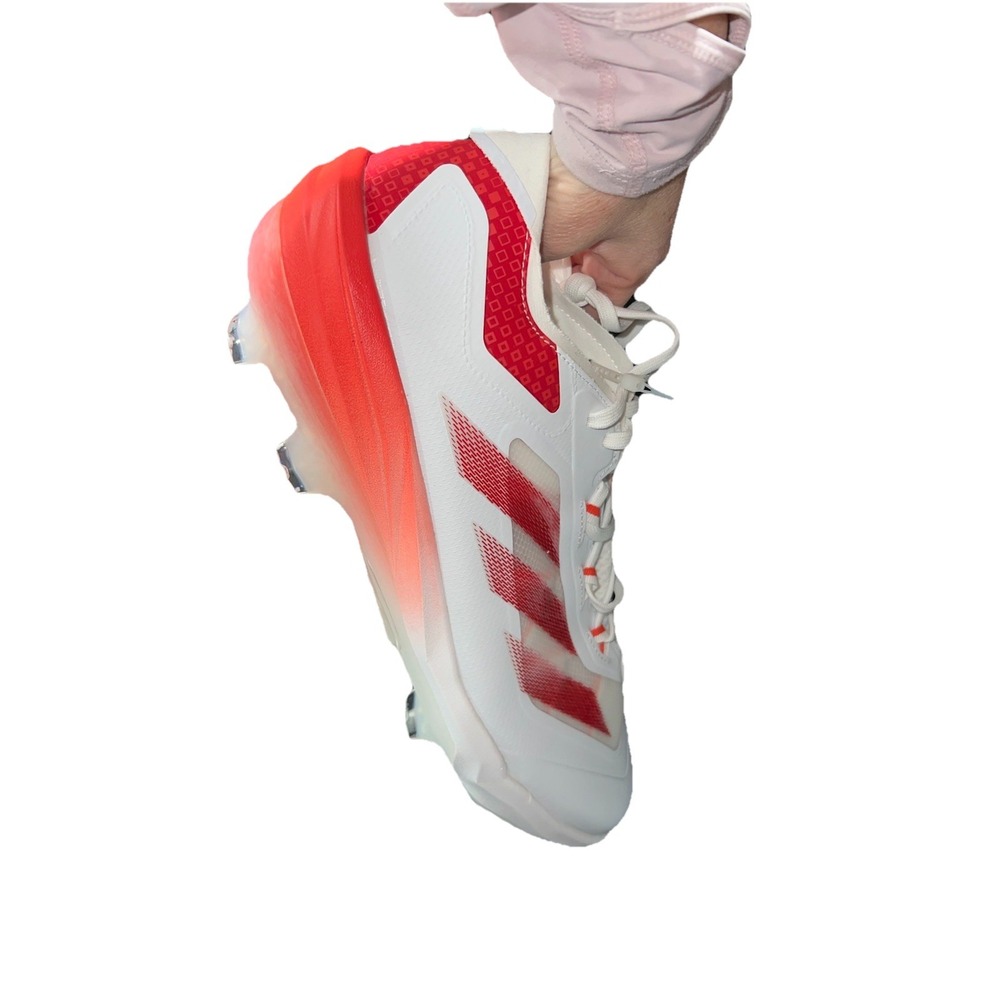 (232/14)adidas Adizero Impact  Men Red And Shite Speed Baseball Cleats Size 13